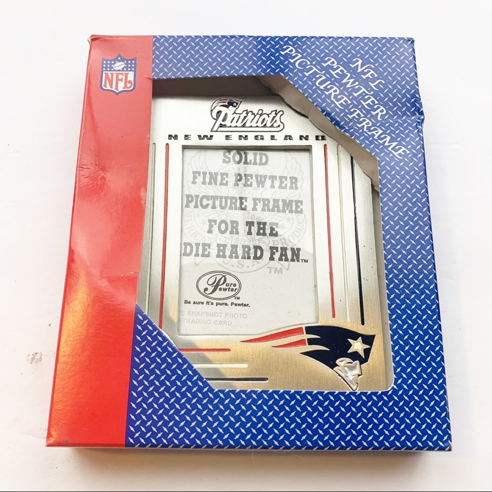 NFL New England Patriots Football‎ Pewter Picture Frame New NWT
